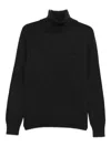 Ami Alexandre Mattiussi Ribbed Turtleneck Sweater Long Sleeves In Black