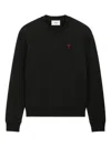 Ami Alexandre Mattiussi Ami Paris Ami De Coeur Wool Crewneck Sweater In Black