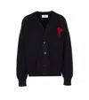 Ami Alexandre Mattiussi Ami Paris Ami Paris De Coeur Wool Cardigan In Black