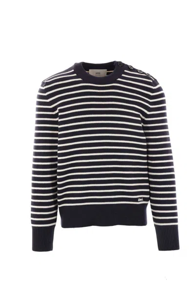 Ami Alexandre Mattiussi Ami Paris Sweaters In Blue