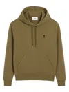 Ami Alexandre Mattiussi Cotton Contrast Ami De Coeur Hoodie In Brown