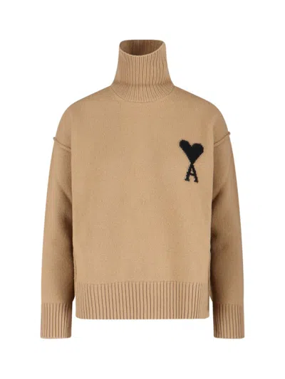 Ami Alexandre Mattiussi Ami Paris Sweaters In Gold