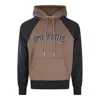 Ami Alexandre Mattiussi Ami Paris Men Cotton Colorblock Hoodie In Brown