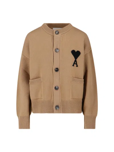 Ami Alexandre Mattiussi Ami Paris Sweaters In Brown