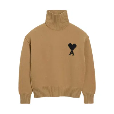 Ami Alexandre Mattiussi Ami Paris Sweaters In Brown