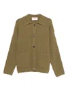 Ami Alexandre Mattiussi Collared Crewneck Sweater Ribbed Texture In Brown