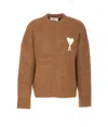 Ami Alexandre Mattiussi Ami Paris Sweaters In Brown