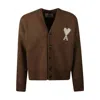 Ami Alexandre Mattiussi Ami De Coeur Cardigan In Brown