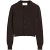 Ami Alexandre Mattiussi Paris De Coeur Logo Embroidered Knit Cardigan In Brown