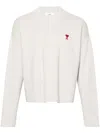 Ami Alexandre Mattiussi Ami De Coeur Ribbed Jumper In Chalk