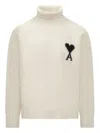Ami Alexandre Mattiussi Ami Paris De Coeur Turtleneck Sweater In Gray
