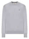 Ami Alexandre Mattiussi Ami Paris Ribbed Hem Sweater With Embroidered Logo In Gray