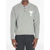 Ami Alexandre Mattiussi Ami Paris Polo Ami De Coeur With Embroidery In Gray