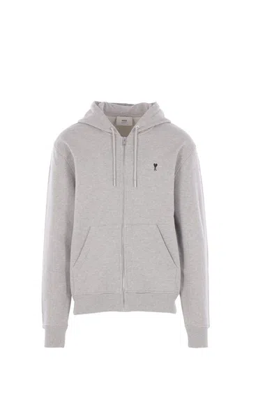 Ami Alexandre Mattiussi Ami Paris Sweaters In Gray