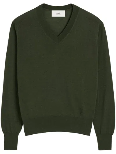 Ami Alexandre Mattiussi Ami Paris Sweaters In Green