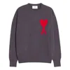 Ami Alexandre Mattiussi Ami Paris Ami De Coeur Sweater In Grey