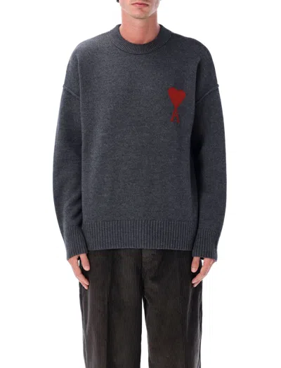 Ami Alexandre Mattiussi Ami Paris Sweaters Grey In Gray