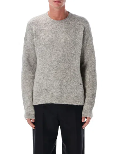 Ami Alexandre Mattiussi Ami Paris Alpaca Blend Crew Neck Sweater In Gray