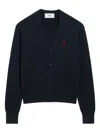 Ami Alexandre Mattiussi Ami Paris De Coeur Wool Cardigan In Multi