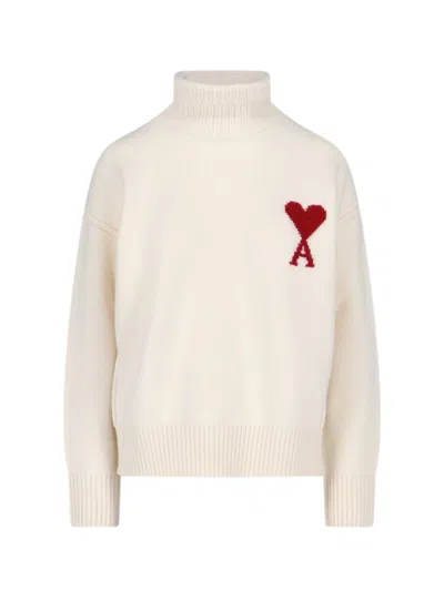 Ami Alexandre Mattiussi Ami Paris Sweaters In Neutral