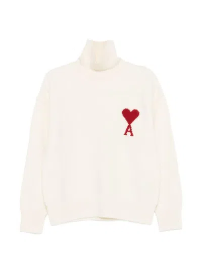 Ami Alexandre Mattiussi Ami Paris Sweaters In Neutral