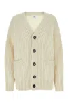 Ami Alexandre Mattiussi Ami Paris Ivory Alpaca Blend Cardigan In Neutrals