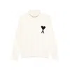 Ami Alexandre Mattiussi Ribbed Crewneck Sweater With Cuffs And Hem In Neutral