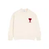 Ami Alexandre Mattiussi Ami Paris Ami Heart Design Wool Sweater In Intarsia Knit In White
