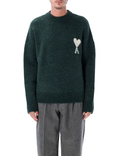 Ami Alexandre Mattiussi Ami Paris Sweaters In Green