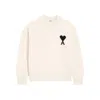 Ami Alexandre Mattiussi Ami Paris White Ami De Coeur Sweater Men In White
