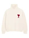 Ami Alexandre Mattiussi Ami Paris Turtleneck Sweater Ami De Coeur White Men In Animal Print