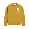Ami Alexandre Mattiussi Adc Intarsia Wool Sweater In Yellow