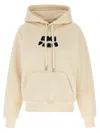 Ami Alexandre Mattiussi Logo Cotton Hoodie In Neutral