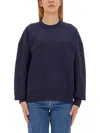 Ami Alexandre Mattiussi Sweatshirt With Logo Embroidery In Blue