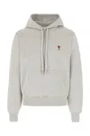 Ami Alexandre Mattiussi Ami Ami De Coeur Logo Embroidered Hoodie In Gray