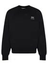 Ami Alexandre Mattiussi Black Crewneck Sweatshirt With Logo Lettering Detail On The Front And Adc Logo Embroidery On The Rea In Black