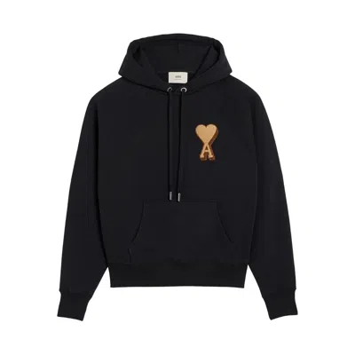 Ami Alexandre Mattiussi Logo-embroidered Hoodie In Black
