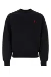 Ami Alexandre Mattiussi Paris Logo-embroidered Organic-cotton Sweatshirt In Black