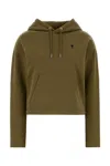 Ami Alexandre Mattiussi Hooded Cotton Sweatshirt Featuring Front Pocket In Green