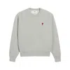 Ami Alexandre Mattiussi Ami De Coeur Light Grey Sweatshirt In Grey