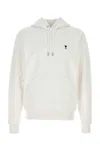 Ami Alexandre Mattiussi Long-sleeved Hooded Sweatshirt In White