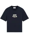 Ami Alexandre Mattiussi Boxy Navy T-shirt With Playful Logo Detailing In Bleu Marine