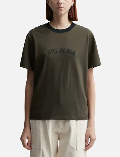 Ami Alexandre Mattiussi Brown Printed Logo T-shirt