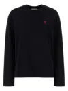 Ami Alexandre Mattiussi Ami De Coeur Logo-embroidered Pullover Sweatshirt In Black