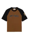 Ami Alexandre Mattiussi Ami Paris Men Cotton Colorblock T-shirt In Brown