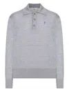 Ami Alexandre Mattiussi Ami De Coeur Polo In Extrafine Wool And Silk In Gray