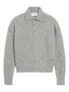 Ami Alexandre Mattiussi Light Grey Knit Sweater With Polo Collar And Three-button Placket In Gray