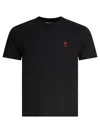 Ami Alexandre Mattiussi Logo-embroidered Organic Cotton-jersey T-shirt In Black