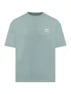 Ami Alexandre Mattiussi Logo Printed Boxy Cotton T-shirt In Green