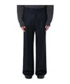 Ami Alexandre Mattiussi Navy Wide-leg Trousers In Wool In Black